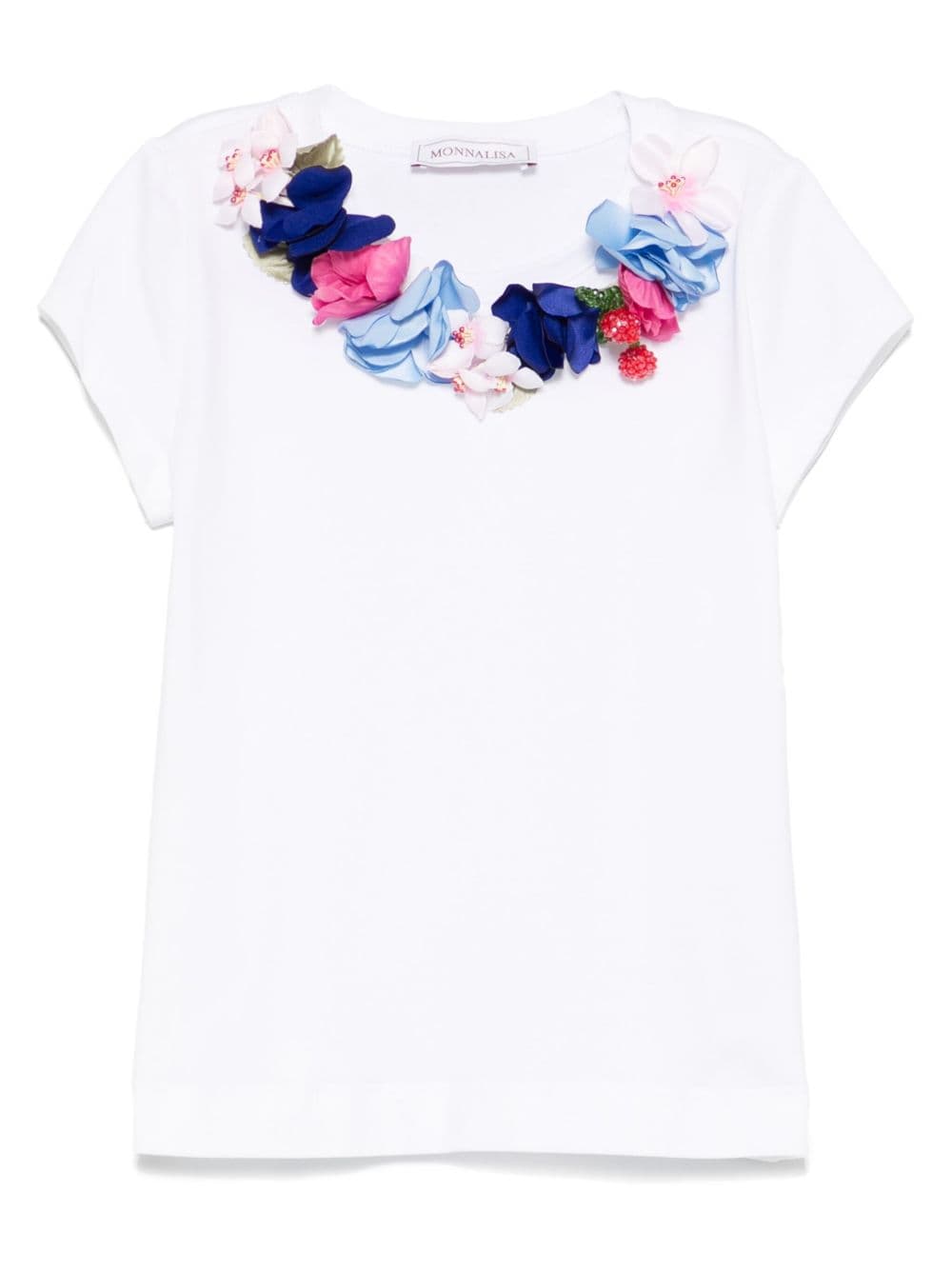 T-shirt bambina con collana fiori e frutta