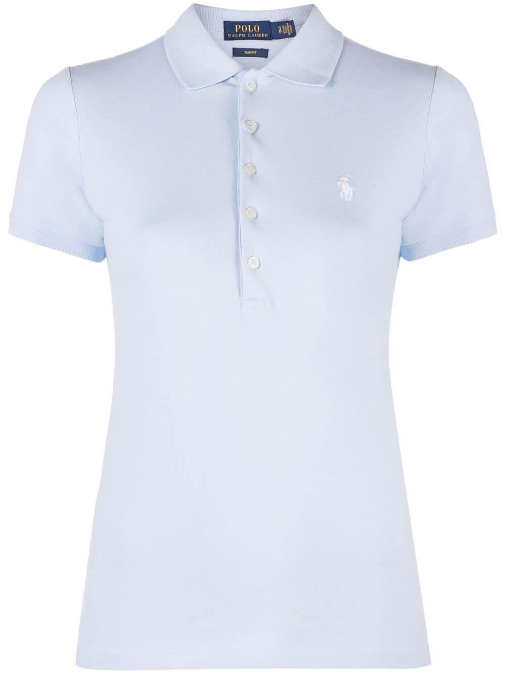 Polo donna celeste