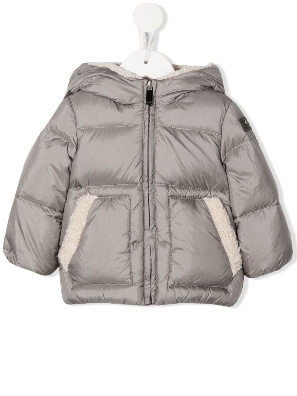 Piumono corto bambina grigio