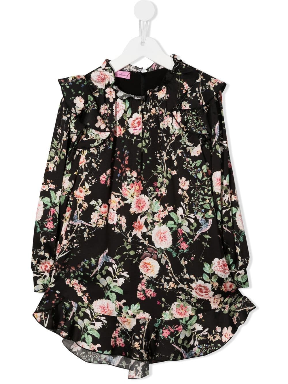 Abito bambina a fiori con ruches