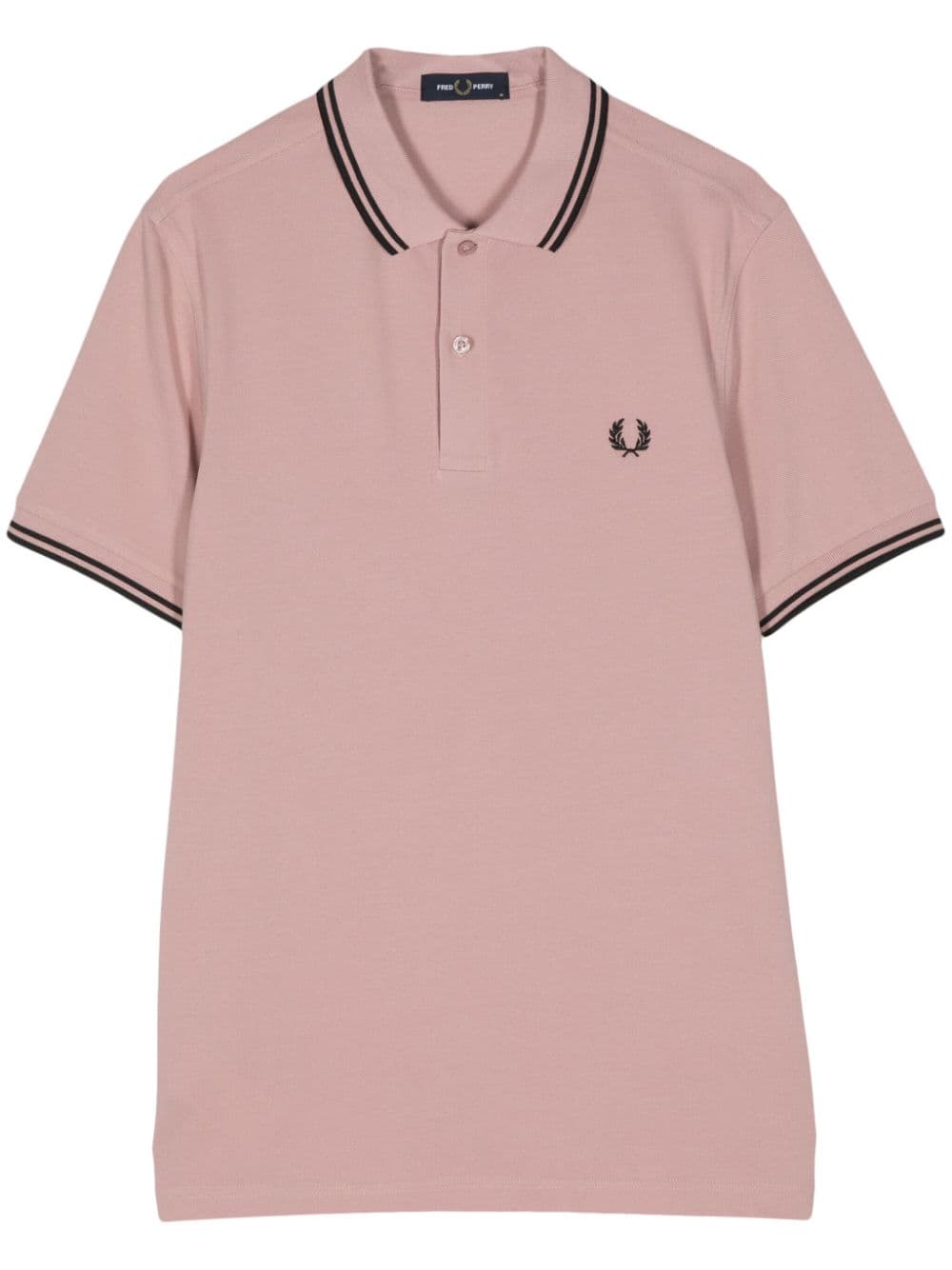 Polo manica corta con doppio bordino e logo ricamato
