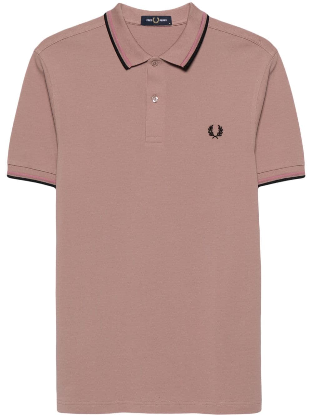 Polo manica corta con doppio bordino e logo ricamato