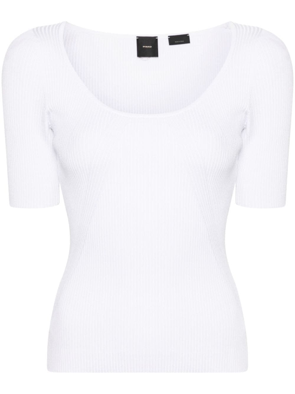 T-shirt donna a costine bianca