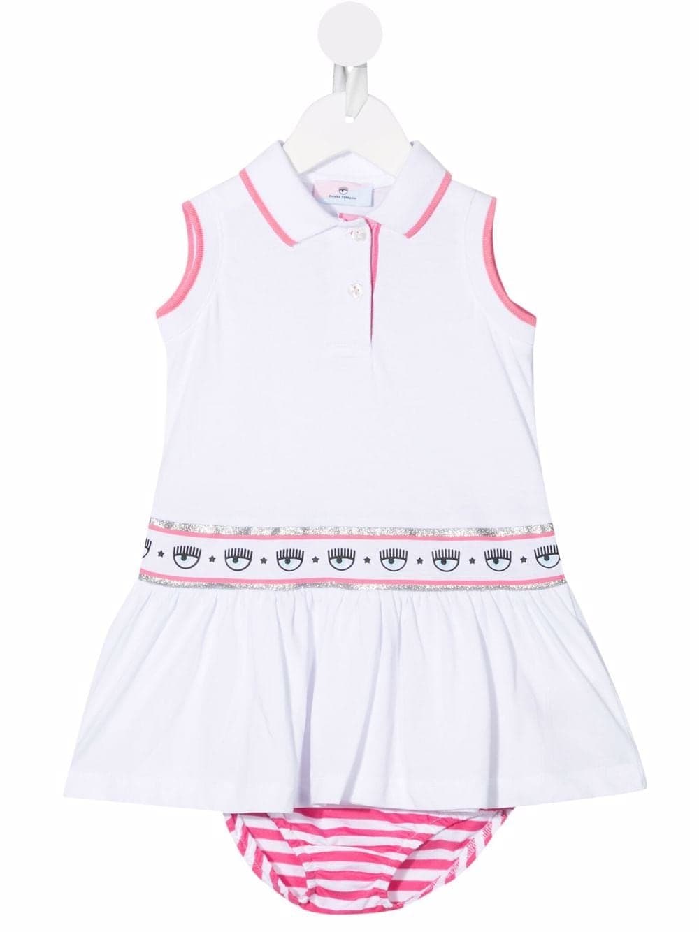 Abito baby senza maniche con logo occhio