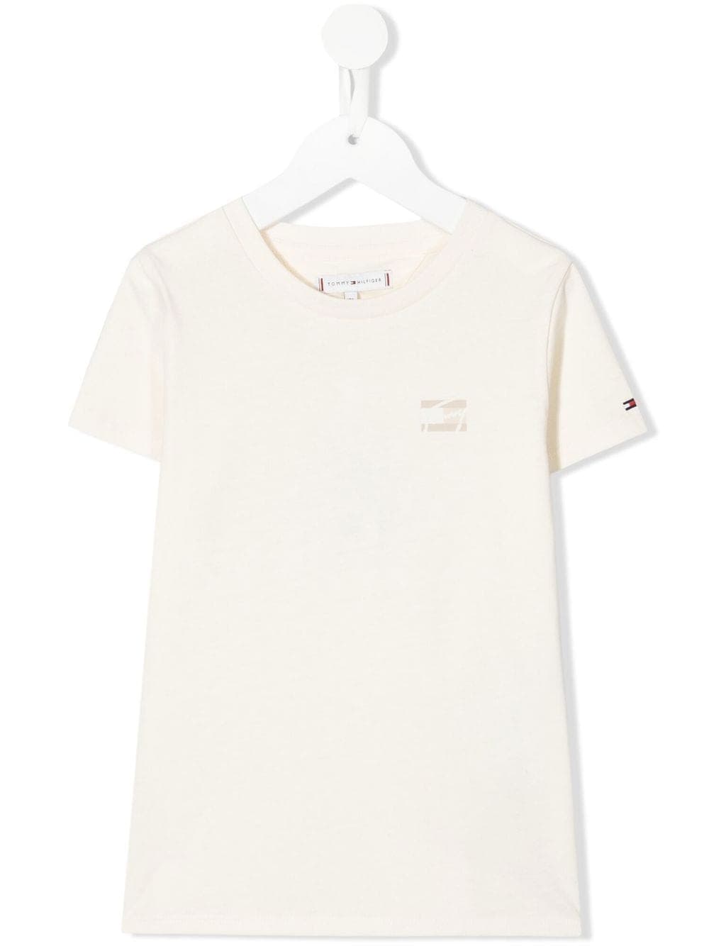 T-shirt bambina classica con logo piccolo sul petto e ricamato sulla manica