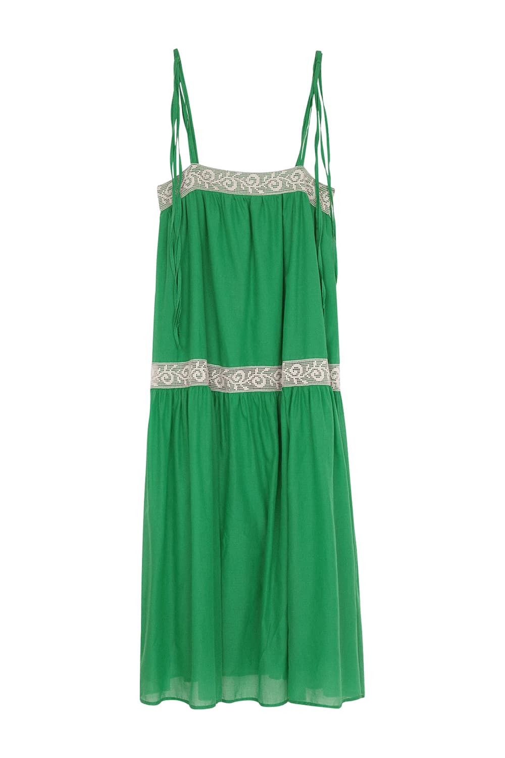 Abito lungo donna verde con arricciature