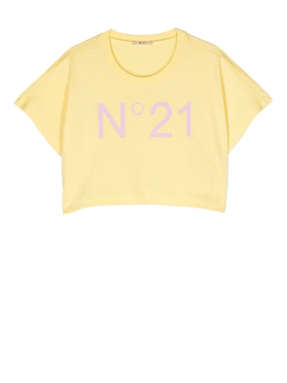 T shirt crop gialla