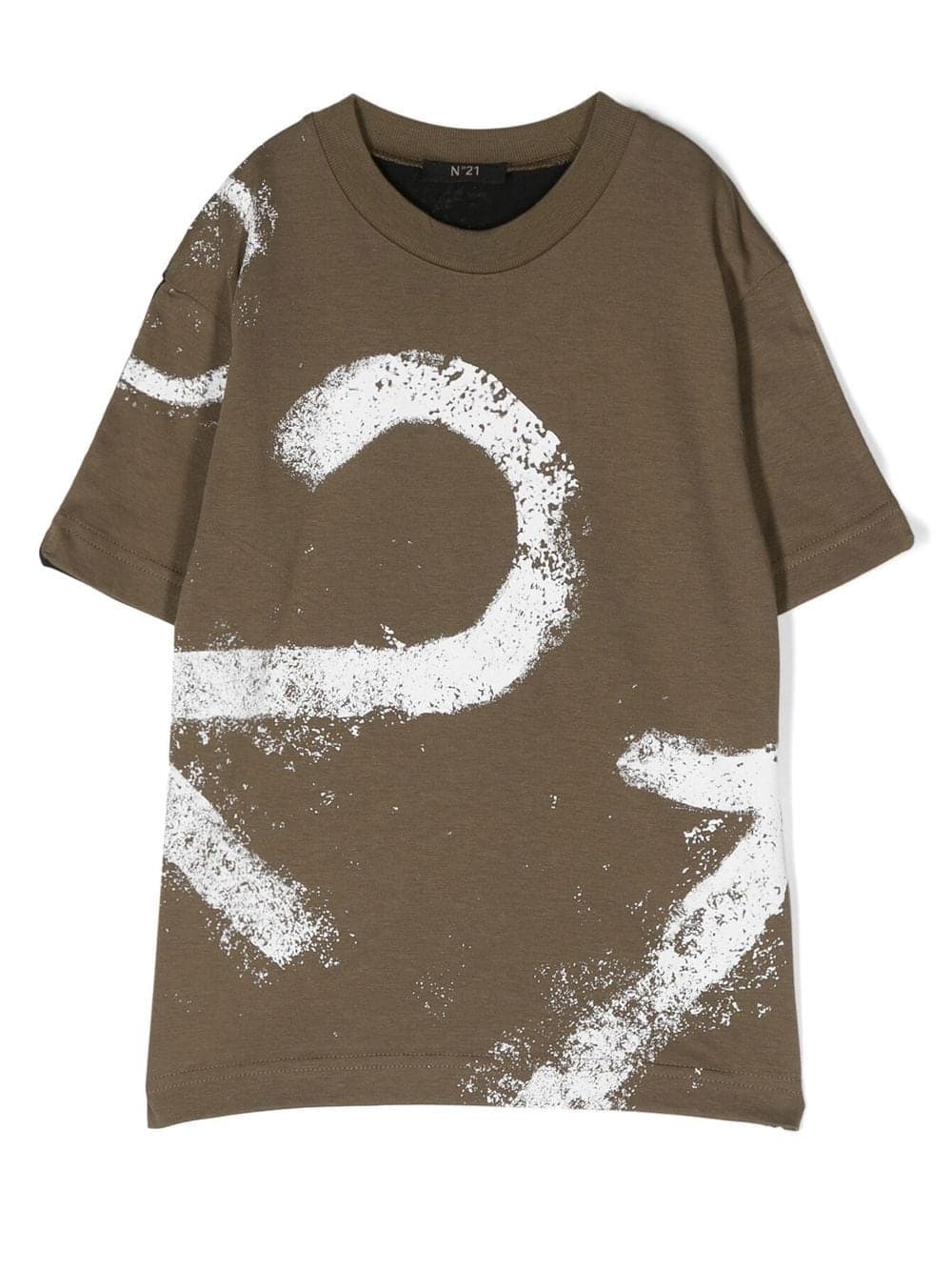 T shirt bicolor con stampa