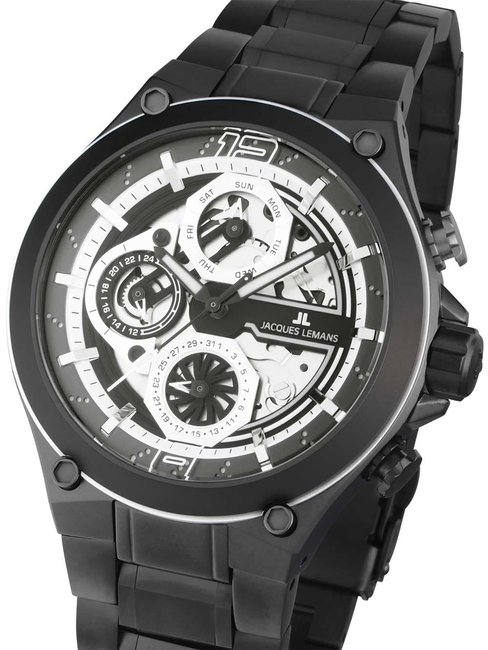 Jacques Lemans 1-2150F Manchester Multifunktion Herrenuhr 43mm
