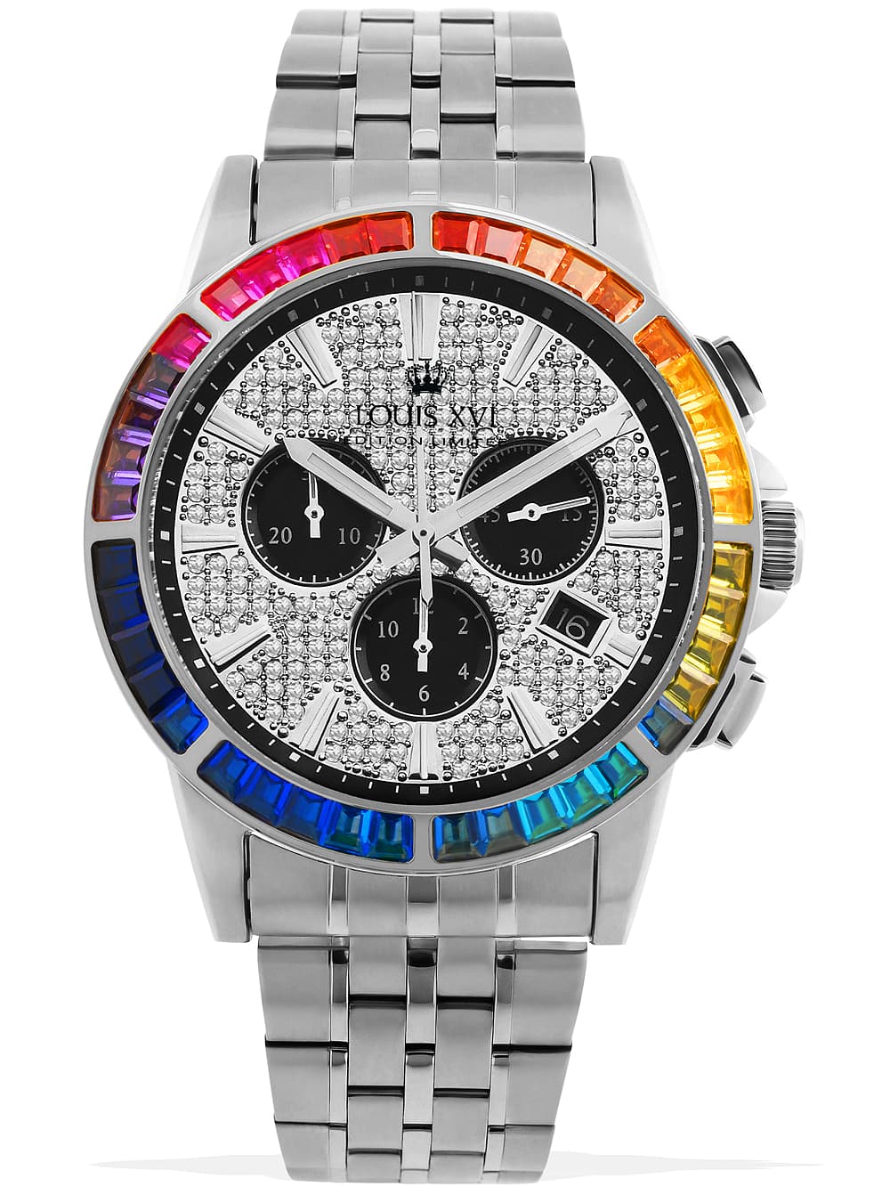 Louis XVI LXVI1121 Majeste Iced Out Chronograph Herrenuhr 43mm 5ATM