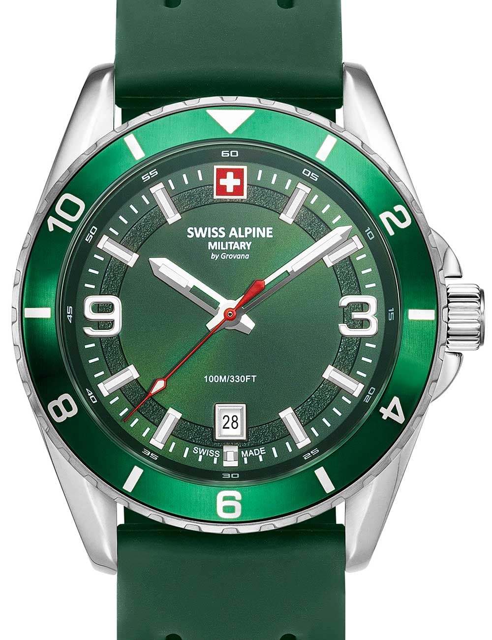 Swiss Alpine Military 7034.1834 Herrenuhr Sierra silber grün 42mm 10ATM