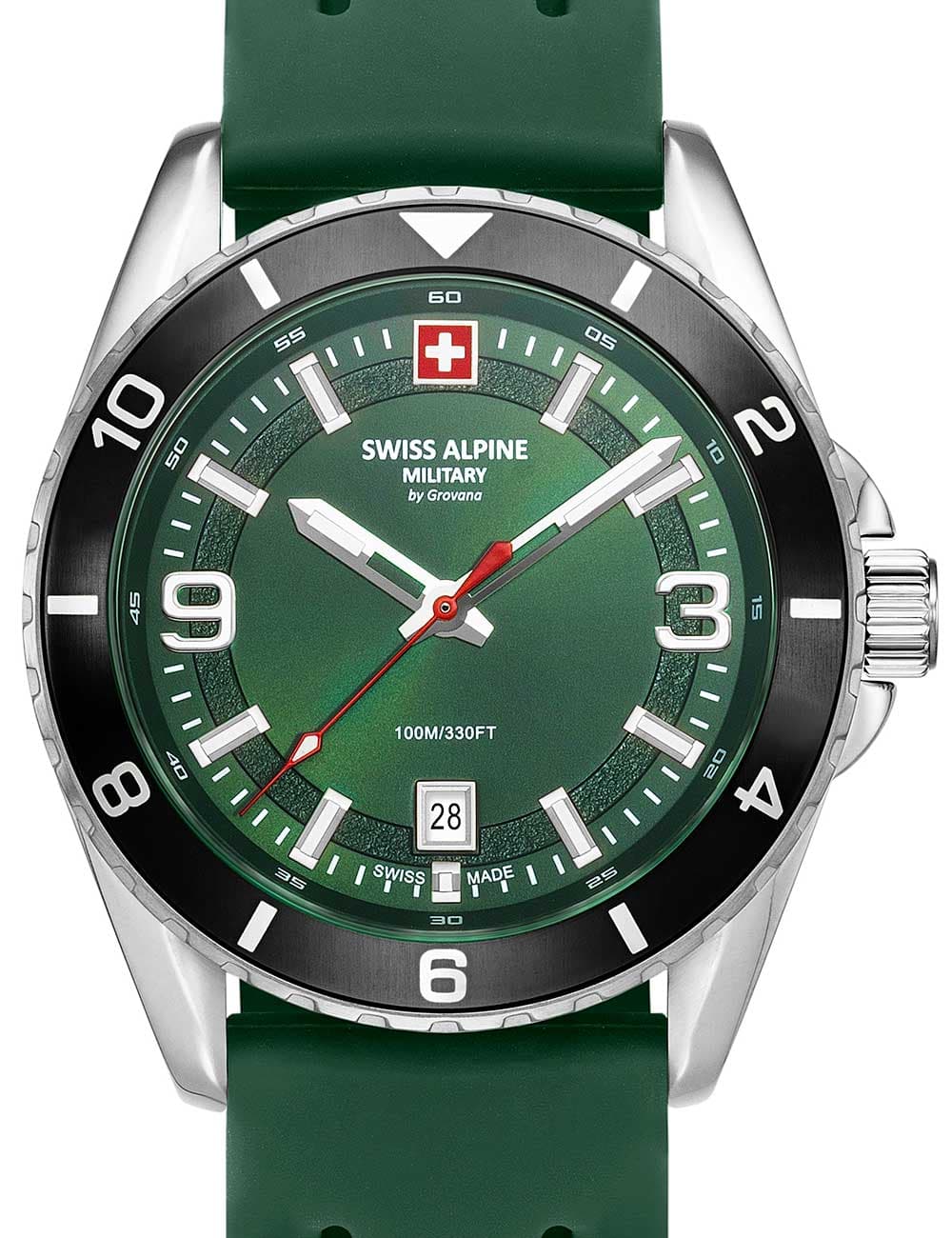 Swiss Alpine Military 7034.1838 Herrenuhr Sierra silber grün 42mm 10ATM