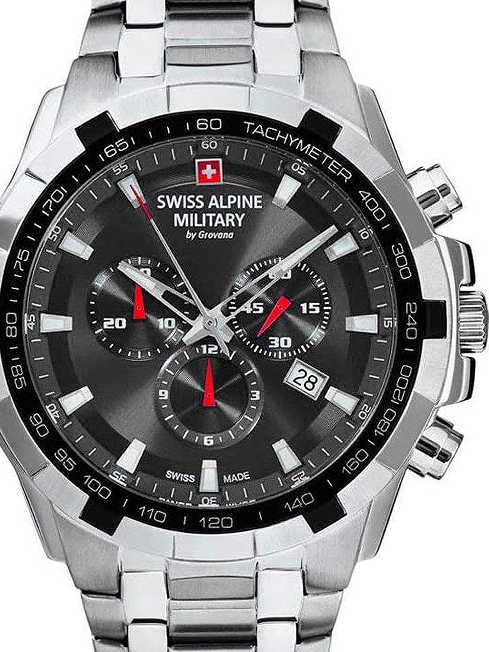 Swiss Alpine Military 7043.9237 Saphirglas Chronograph Herrenuhr 46mm 10ATM