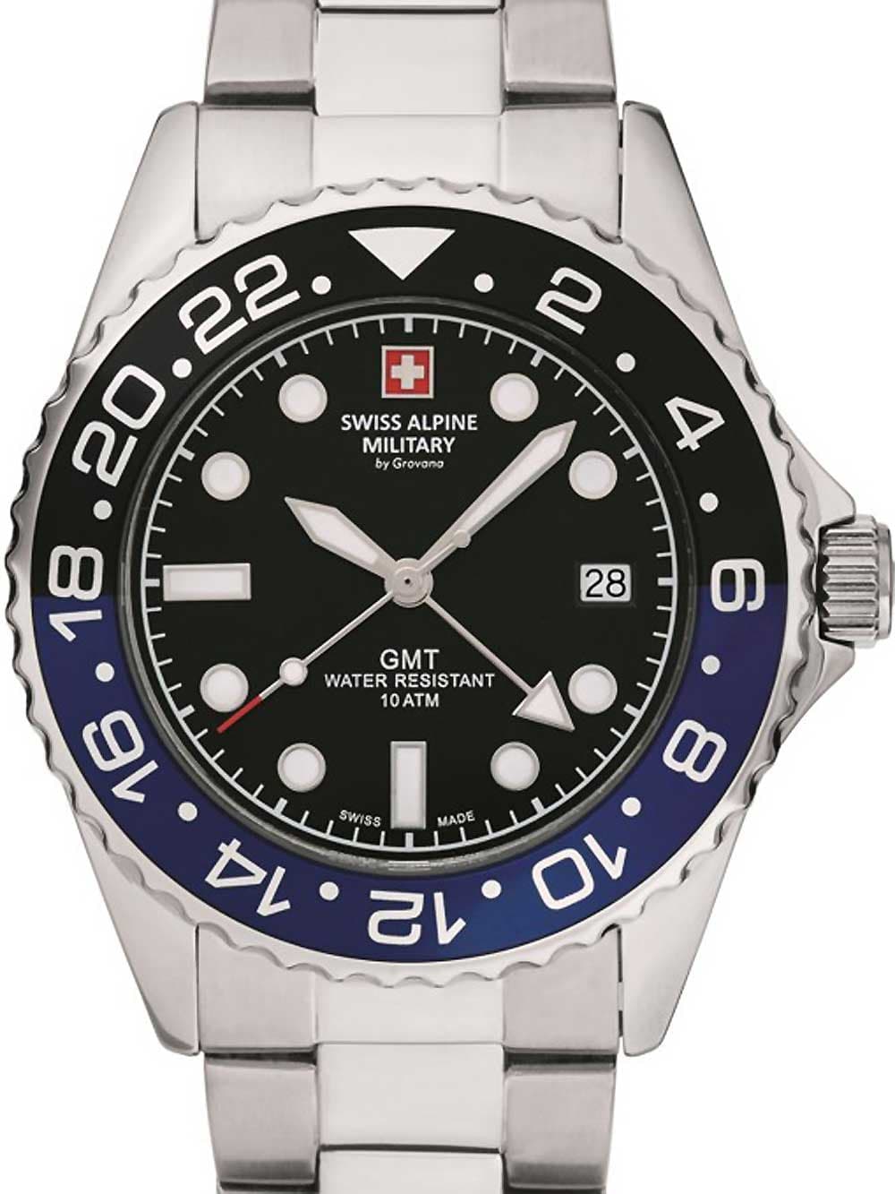 Swiss Alpine Military 7052.1132 GMT Diver Herrenuhr 42mm 10ATM