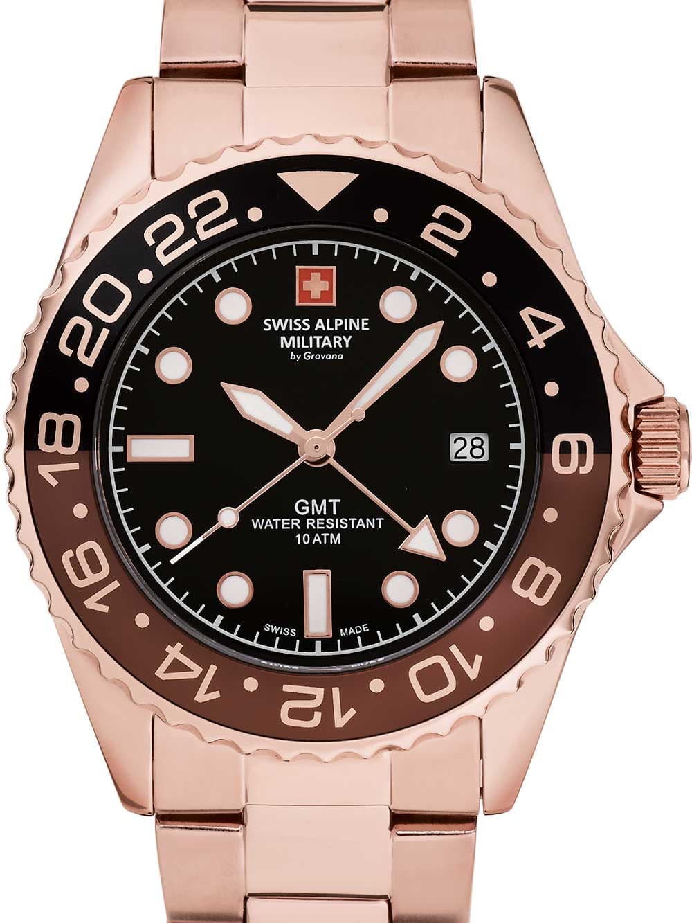 Swiss Alpine Military 7052.1164 GMT Diver Herrenuhr 42mm 10ATM