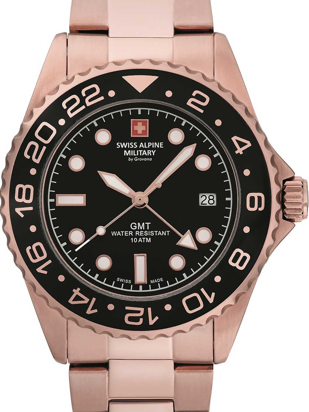 Swiss Alpine Military 7052.1167 GMT Diver Herrenuhr 42mm 10ATM