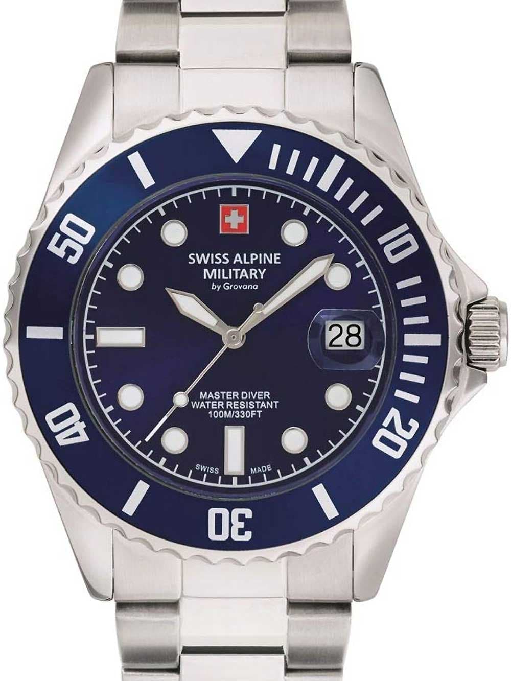 Swiss Alpine Military 7053.1135 Taucheruhr Herrenuhr 42mm 10ATM