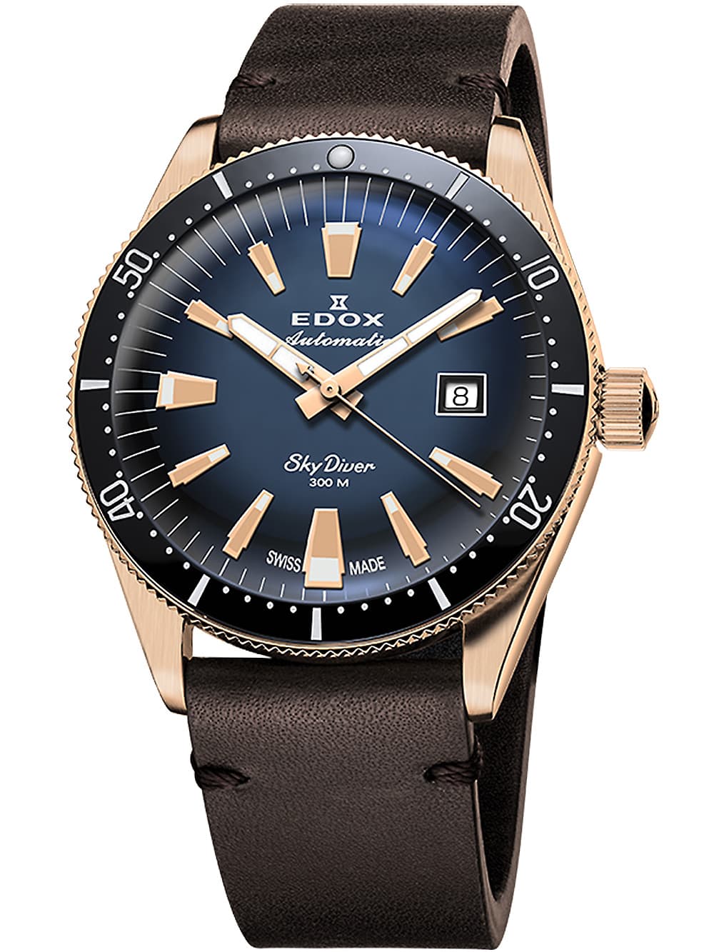 Edox 80126-BRN-BUIDR Skydiver Automatik Limited Edition Herrenuhr 42mm 30ATM