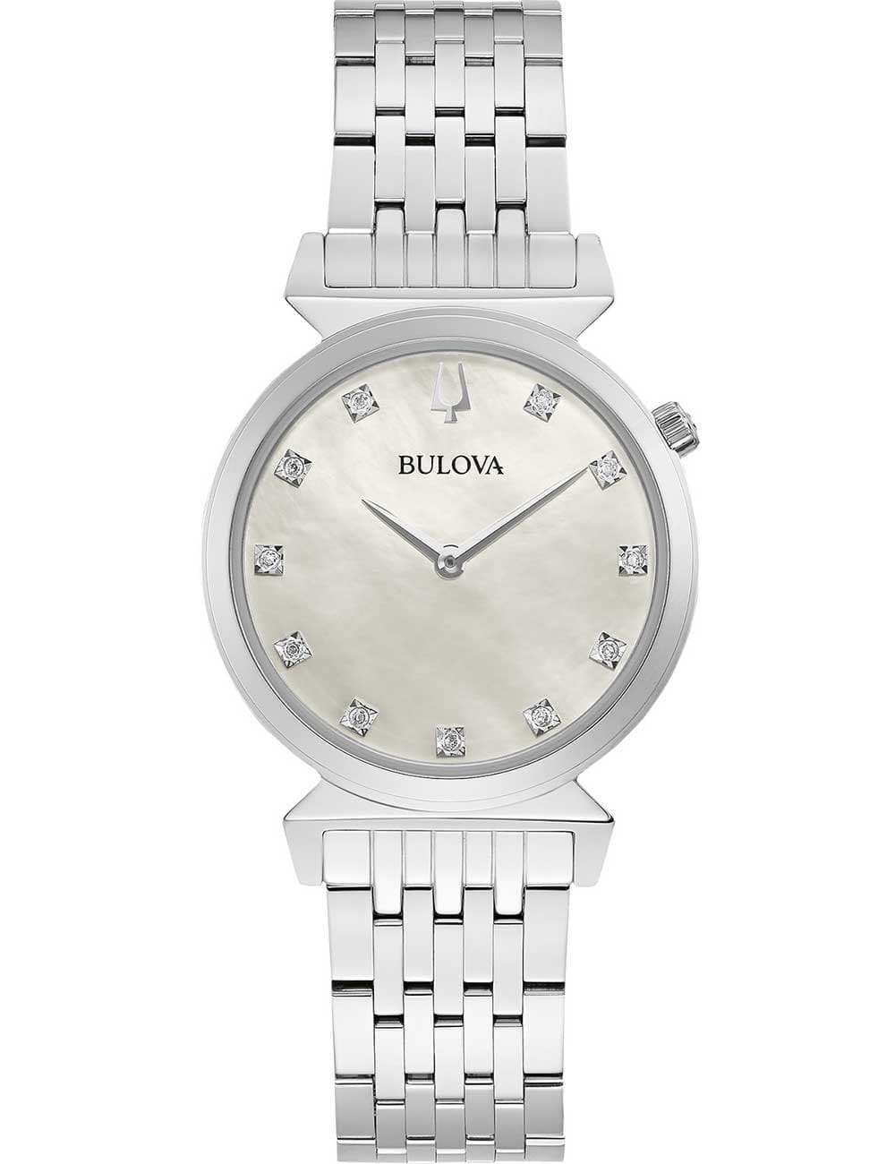 Bulova 96P216 Damenuhr Regatta 11 Diamanten 30mm 3ATM