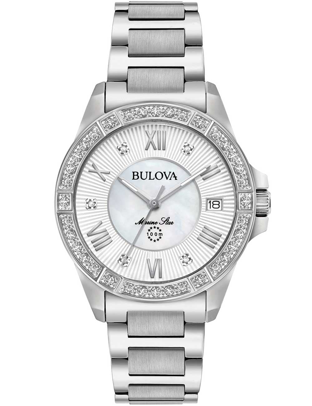 Bulova 96R232 Damenuhr Marine Star Diamond 32mm 10ATM