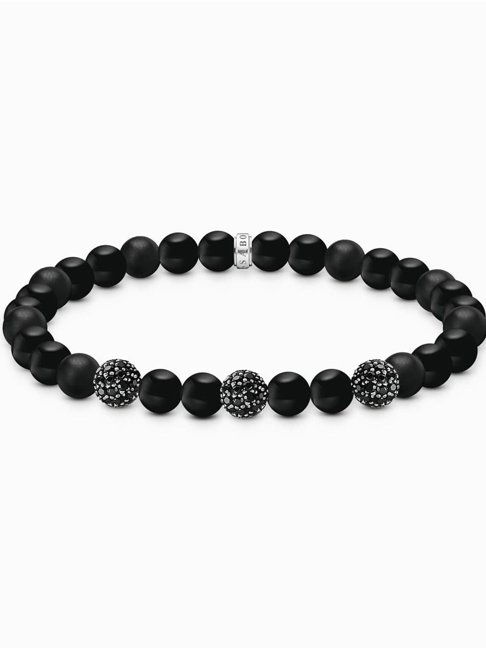Thomas Sabo A2195-705-11-L19 Unisex Armband Obsidian und Zirkonia schwarz