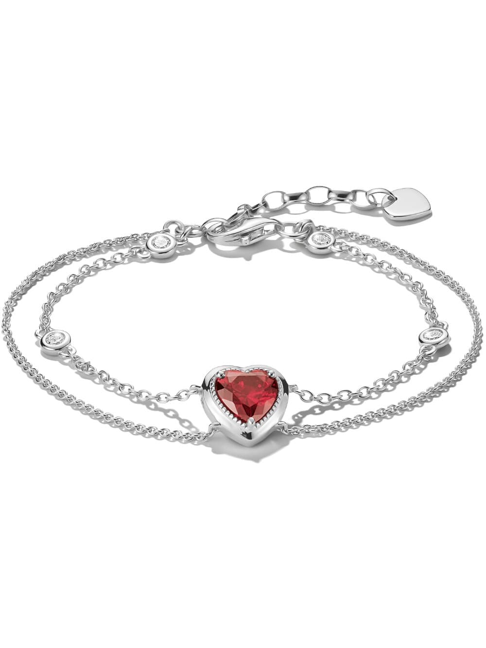 Thomas Sabo A2222-051-10-L19V Armband Zweireihig mit Herz Elyndra silber