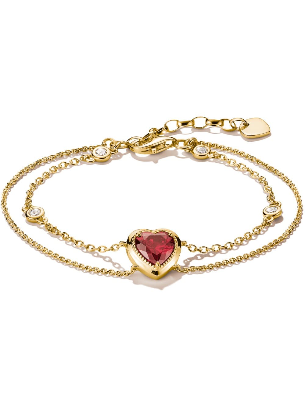 Thomas Sabo A2222-414-10-L19V Armband Zweireihig mit Herz Elyndra vergoldet