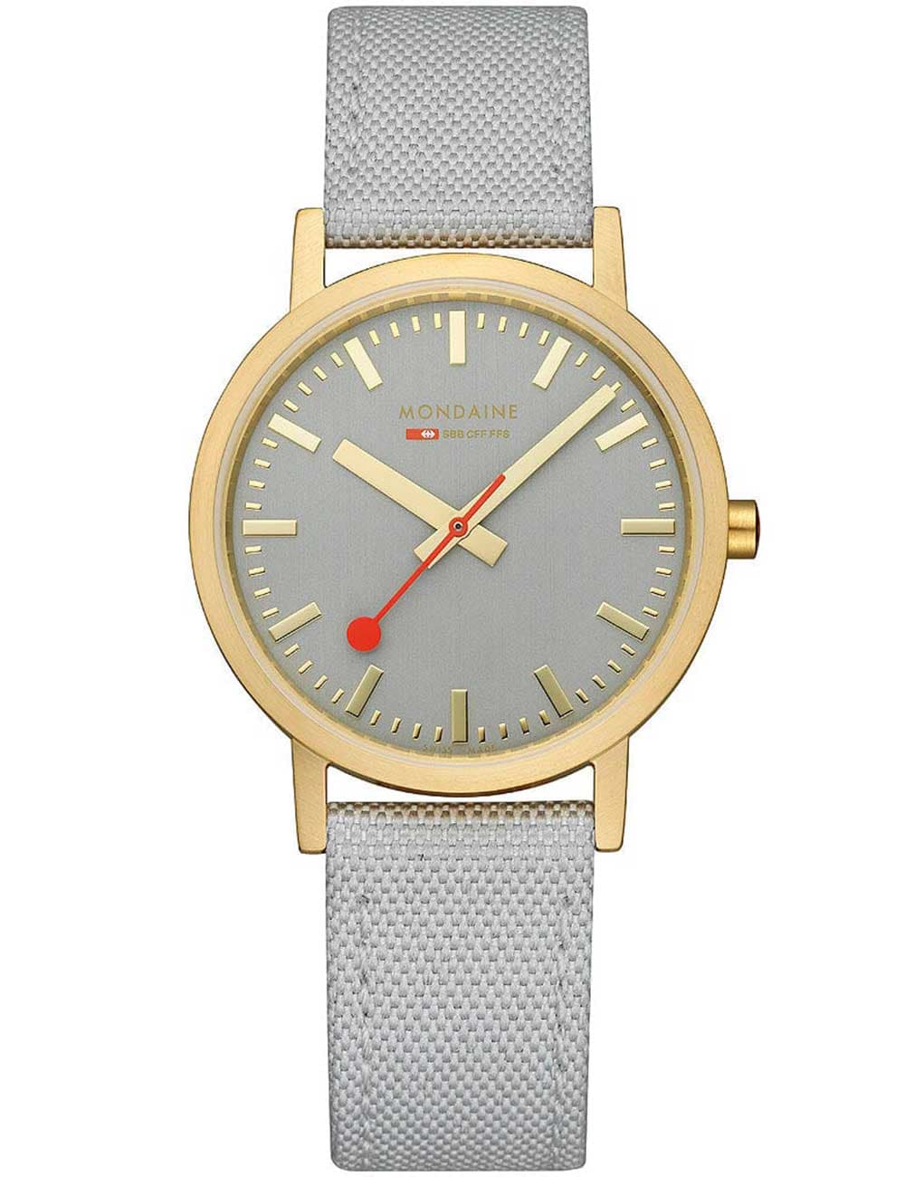 Mondaine A660.30314.80SBU Damenuhr Classic Grau und Gold 36mm 3ATM