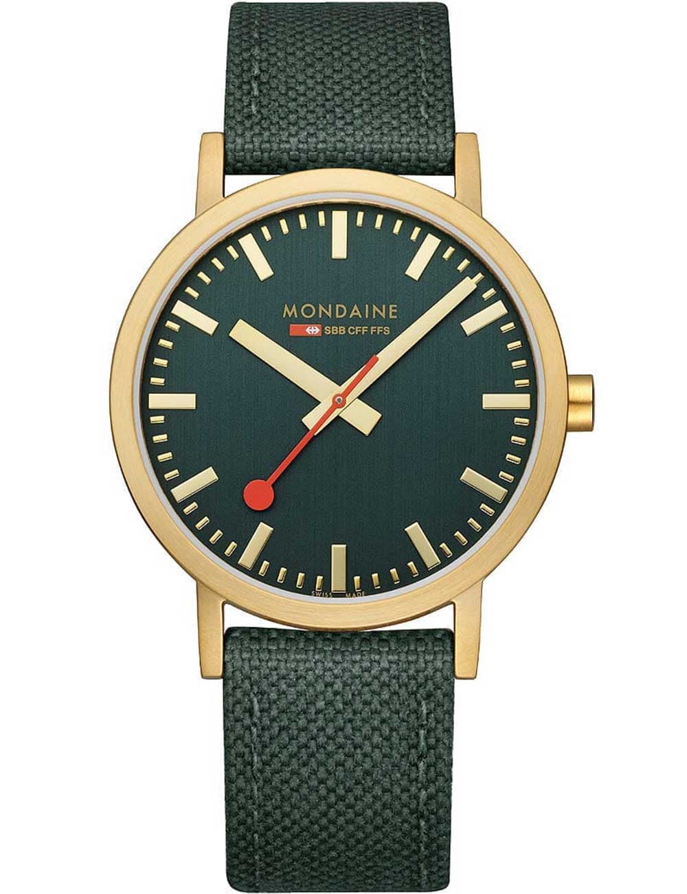 Mondaine A660.30360.60SBS Classic Grün und Gold 40mm 3ATM