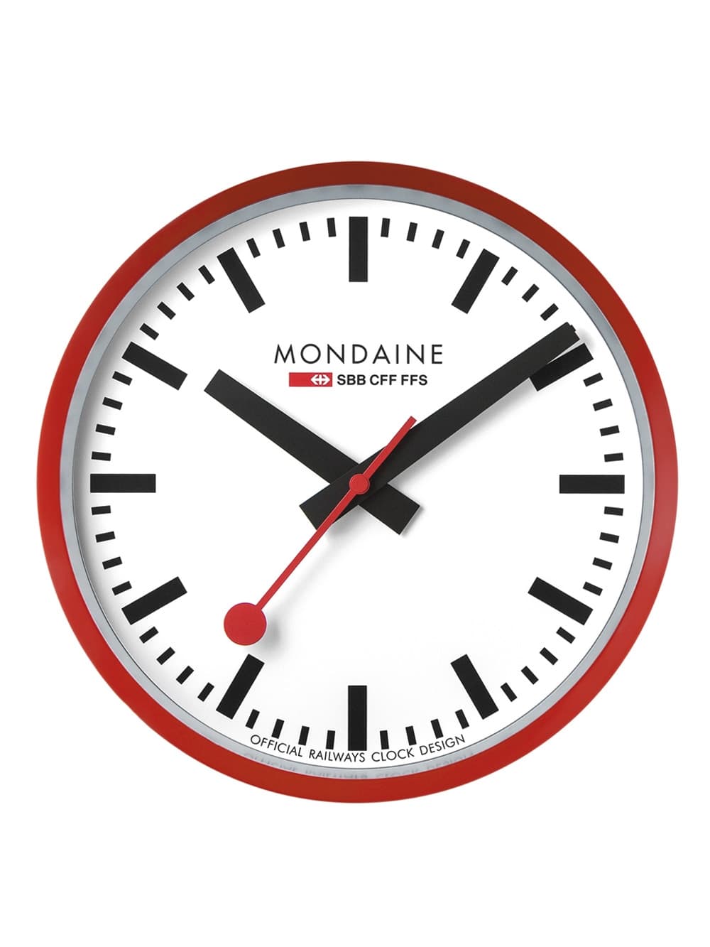 Mondaine A990.CLOCK.11SBC Wanduhr rot Ø 25 cm