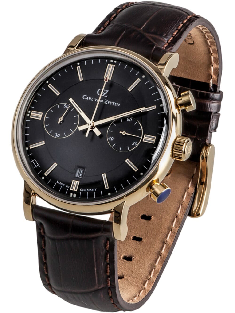Carl von Zeyten CVZ0037GBK Herrenuhr Bühlot Chronograph 44mm 3ATM