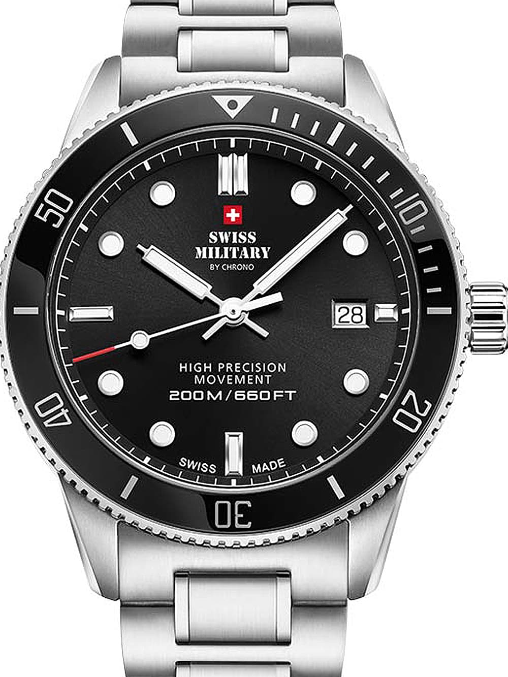 Swiss Military SM34088.01 Diver Quarz Herrenuhr 42mm 20ATM