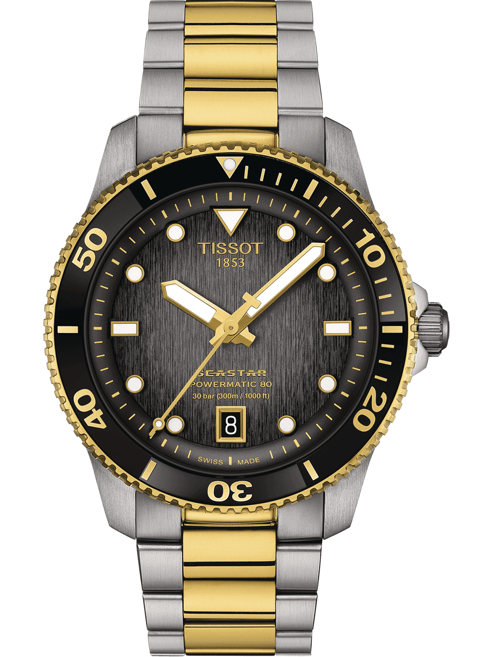 Tissot T1208072205100 Herrenuhr Seastar 1000 Powermatic-80 40mm 30ATM