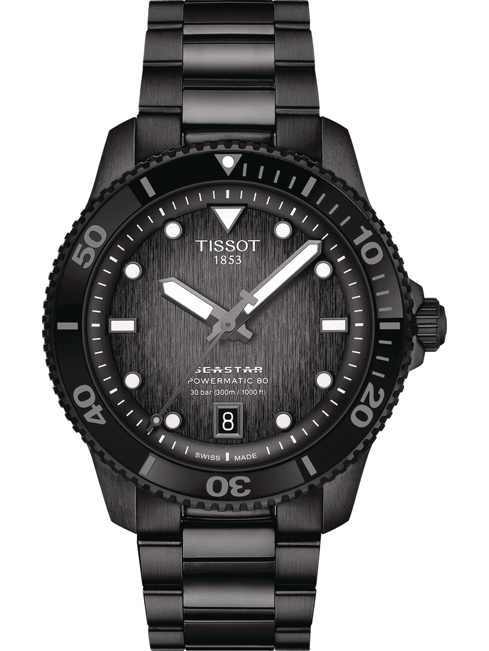 Tissot T1208073305100 Herrenuhr Seastar 1000 Powermatic-80 40mm 30ATM