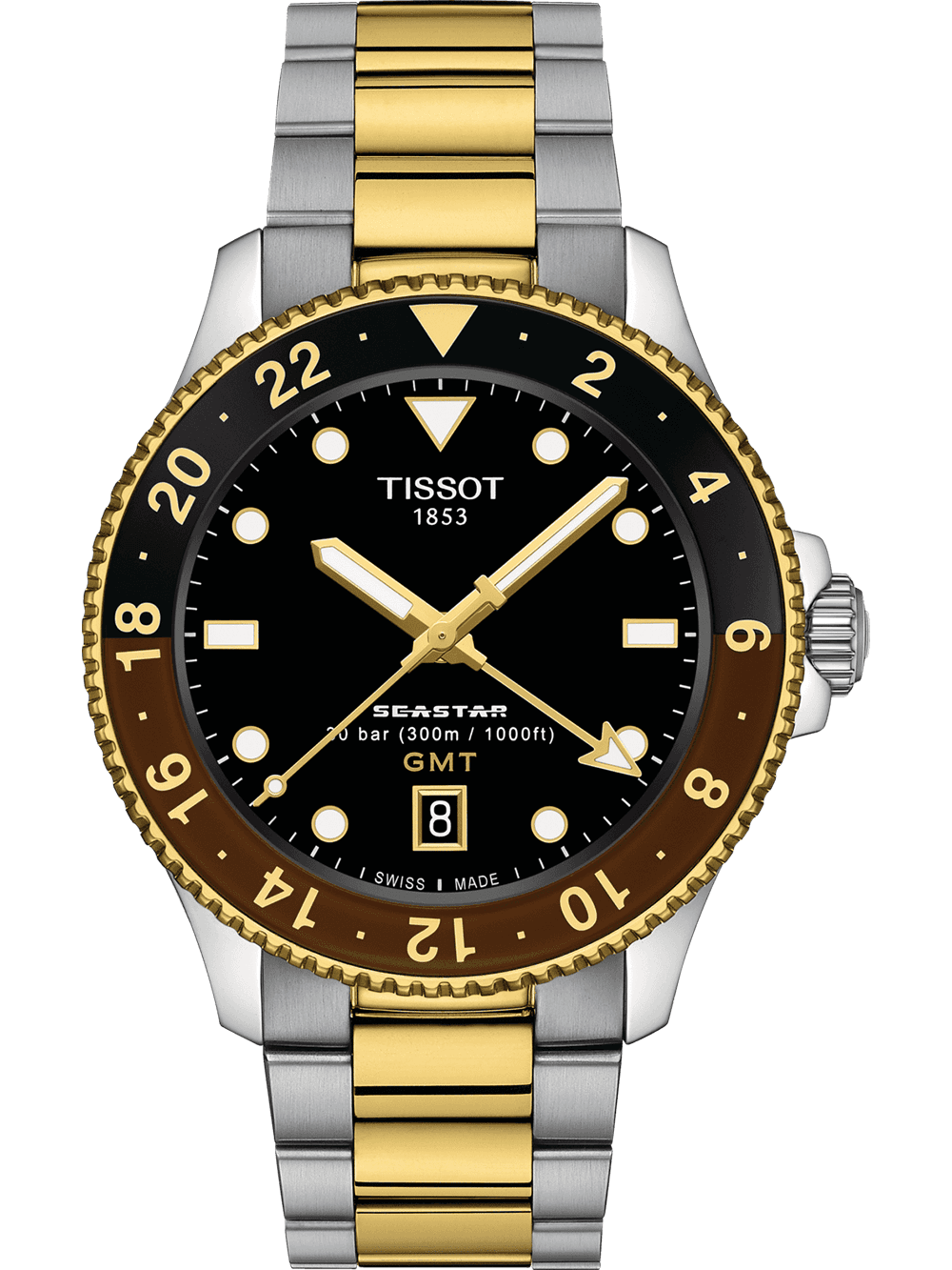 Tissot T1208522205100 Herrenuhr Seastar 1000 Quarz GMT 40mm 30ATM