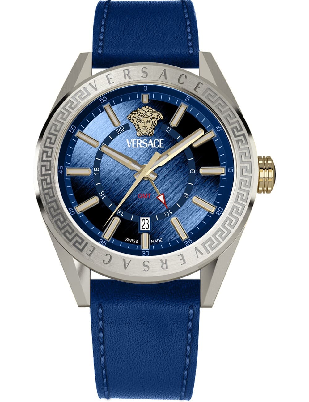 Versace VEAFA0124 Herrenuhr V-Code GMT 42mm 5ATM