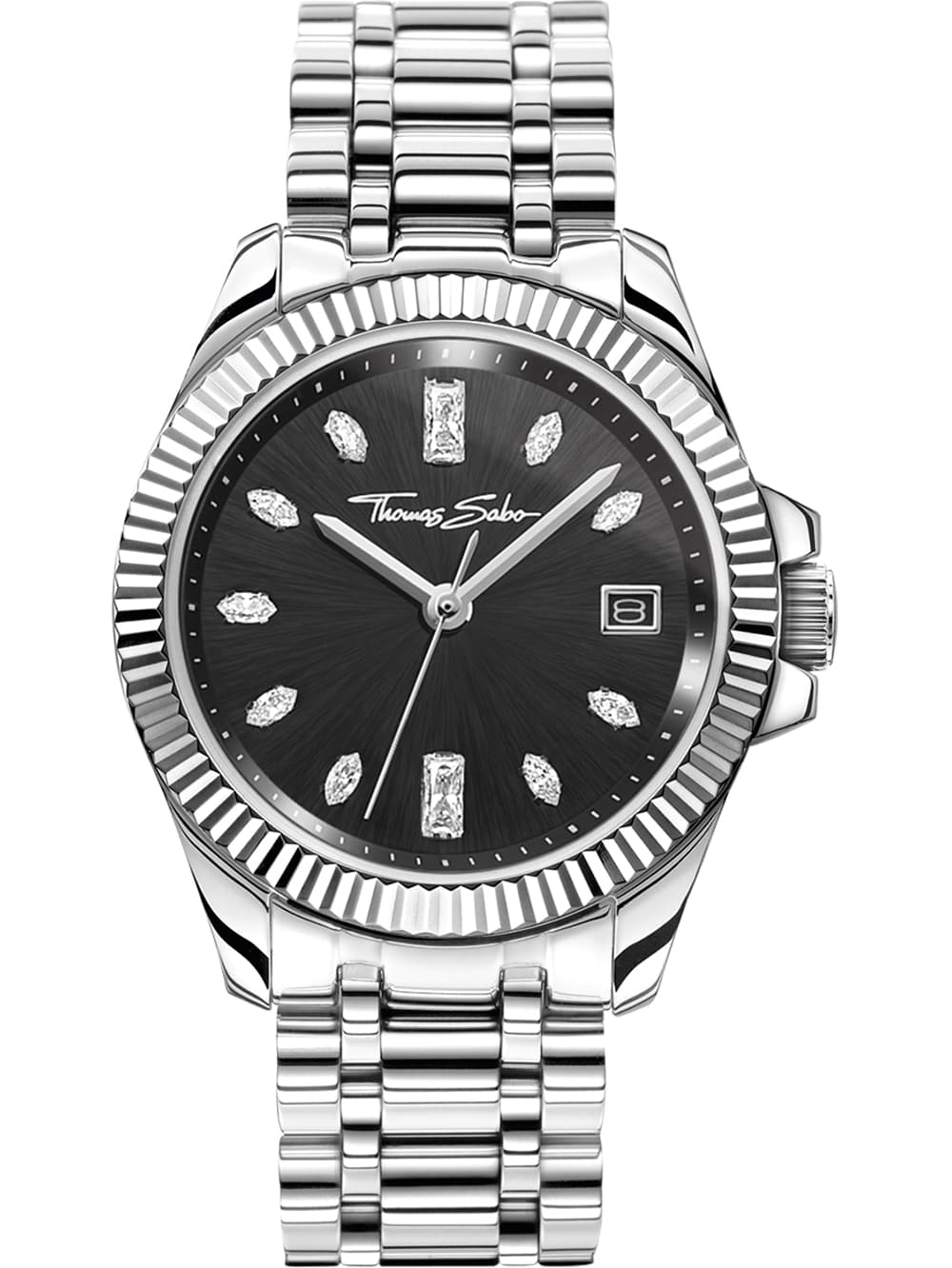 Thomas Sabo WA0406-201-203 Damenuhr Divine Black 33mm 10ATM