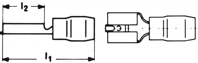 KLAU Flachsteckhülsen 750 4,0-6,0qmm gelb (Inhalt 100 Stück)
