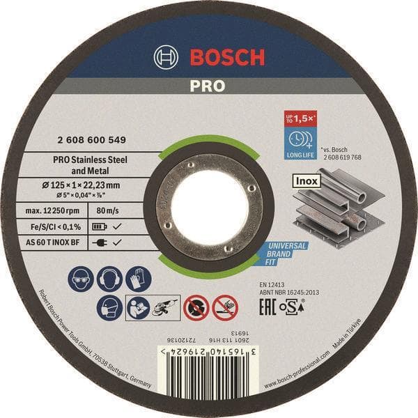 Bosch Trennscheibe EXPERT for Inox 125mm Rapido 2608600549 (Inhalt 25 Stück)