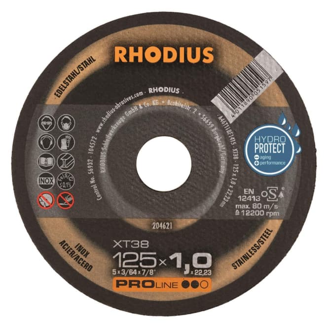 Rhodius Trennscheiben XT 38 204621 125x1,0x22,23 Extradünn Edelstahl