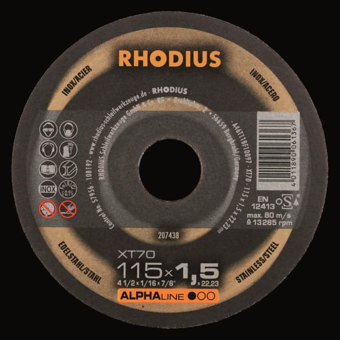 Rhodius Trennscheiben XT 70 207436 115x1,0x22,23 Extradünn Edelstahl/Stahl