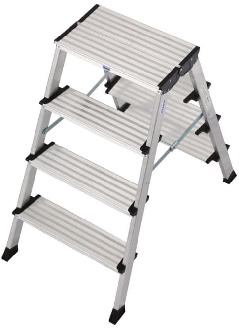 Krause Doppel-Klapptritt Alu 126047 2x4 Stufen Standhöhe:0,85m 5,5kg Treppo