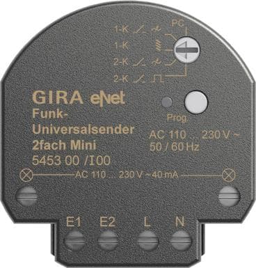 GIRA 545300 eNet Funk Uni-Sender 2fach Mini
