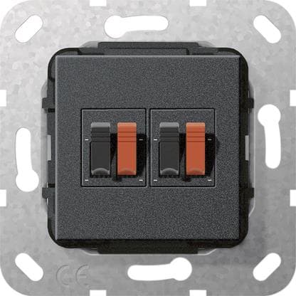 GIRA 569310 Lautsprecheranschluss 2fach Einsatz Schwarz matt