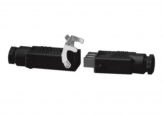 SOMFY Hirschmann Stecker + Kupplung KIT inkl. Sicherungsbügel, schwarz