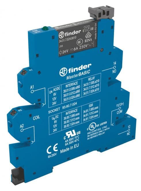 Finder EMR-Koppelrelais-MasterBASIC 39.01.0.024.0060 1W 6A 24VAC/DC