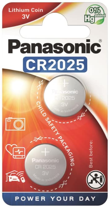 Panasonic Lithium Power CR2025EP/2BP Knopfzellen Lithium 104689 *Blister 2 St