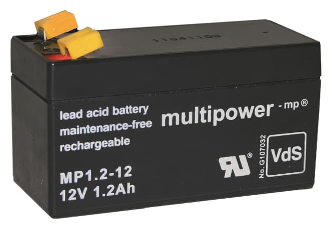 Multipower MBL12/1,2AH/VDS MP1,2-12 Bleiakku 12V Faston 4,8mm VDS wartungsf.