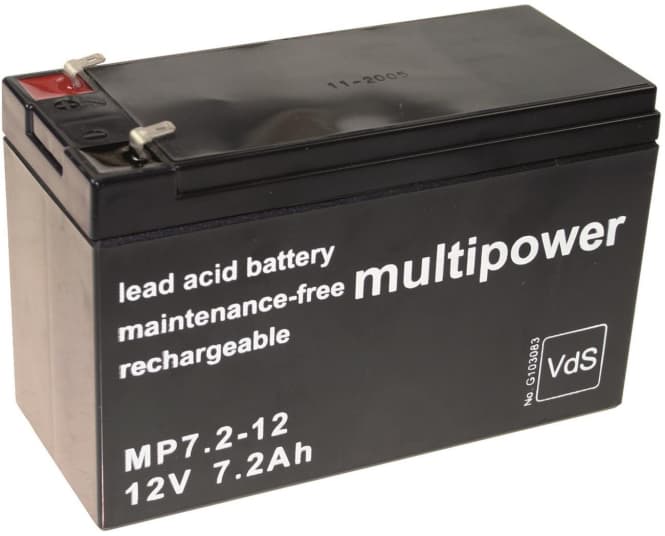Multipower MBL12/7,2/VDS 4,8MM MP7,2-12 MBL12/7,2Ah/VDS MP7,2-12 Bleiakku 12V