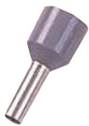Intercable ICIAE410K Aderendhülse kurzschlußsicher 4qmm 10mm verz. grau (Inhalt 100 Stück)